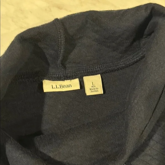 L.L. Bean Cozy Mixed Knit Pullover Blue and Black - Picture 5 of 7